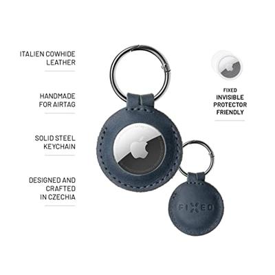 FIXED Leather Case for AirTag blue