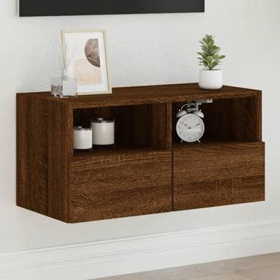 Tv-wandmeubel 60x30x30 cm bewerkt hout bruineikenkleurig Tv-wandmeubel 60x30x30 cm bewerkt hout bruineikenkleurig