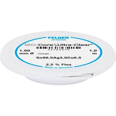 Felder ISO-Core Ultra Clear SAC305 Soldeertin Spoel Sn96,5Ag3Cu0,5 1 mm Felder ISO-Core Ultra Clear SAC305 Soldeertin Spoel Sn96,5Ag3Cu0,5 1 mm