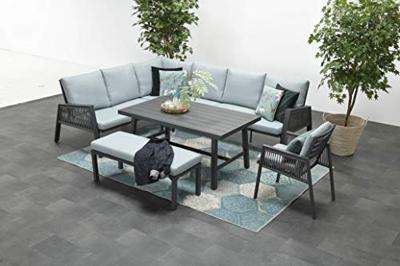 Garden Impressions Brendon lounge dining set 4-delig L - mint grijs