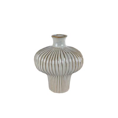 Vaas Jodie 25.5x23.5x29 cm Aardewerk/Wit/Bruin