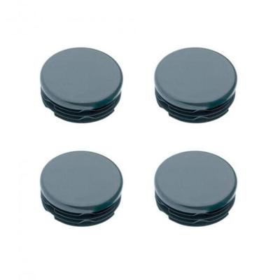 Inslagdop/meubeldop zwart rond Ø 1,5 cm en hoogte 0,4 cm van kunststof - 4 stuks