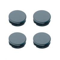 Inslagdop/meubeldop zwart rond Ø 1,5 cm en hoogte 0,4 cm van kunststof - 4 stuks - thumbnail