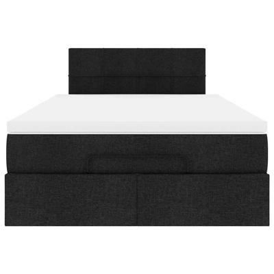 Ottoman bed met matras en LED's 120x200 cm stof zwart