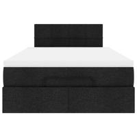 Ottoman bed met matras en LED's 120x200 cm stof zwart - thumbnail