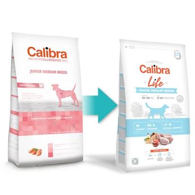 Calibra Life Dog Junior Medium Breed Chicken hondenvoer 12kg (LET OP THT: 19-11-2025)
