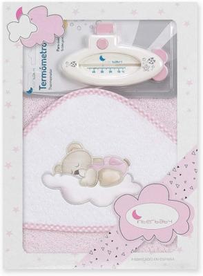 Interbaby Badaccessoires Cloud 100 Cm Katoen Roze 2-delig