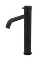 Hotbath Cobber hoge wastafelmengkraan met gebogen uitloop zonder waste mat zwart CB003HCBL - thumbnail