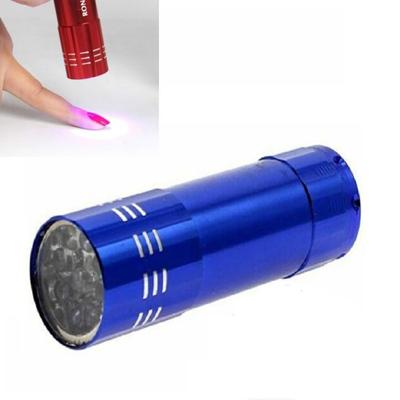 2 stuks nagel droger Mini LED zaklamp UV lamp Portable voor Nail gel Fast droger (blauw)