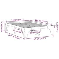 Bedframe met opslag Bruin 140 x 200 cm Massief grenenhout - thumbnail
