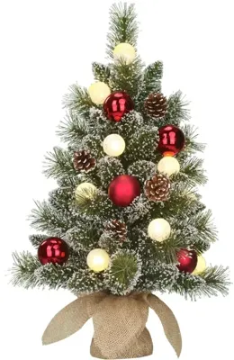 Mini kerstboom kaprun 60 cm goud / rood
