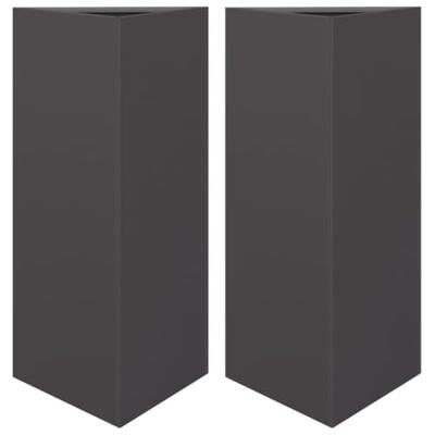 VidaXL Plantenbakken 2 st driehoek 40x34,5x70 cm staal zwart