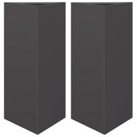 VidaXL Plantenbakken 2 st driehoek 40x34,5x70 cm staal zwart - thumbnail