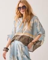 Summum Blouse Palmtree Print 2s3496-12451 Blouse 431 Glacier Blue - thumbnail