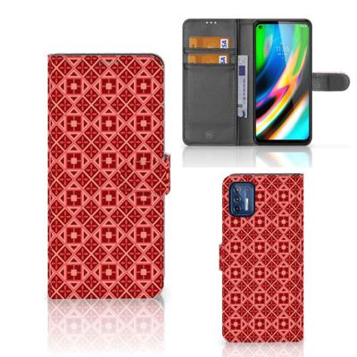 Motorola Moto G9 Plus | Telefoon Hoesje | Batik Rood Motorola Moto G9 Plus | Telefoon Hoesje | Batik Rood