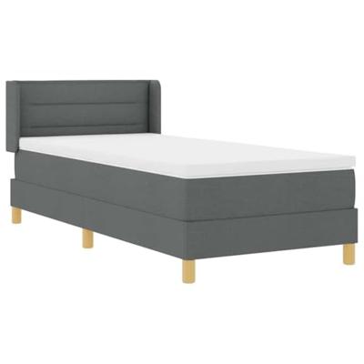 Boxspringbed met matras Donkergrijs 90 x 190 cm Stof
