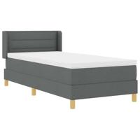 Boxspringbed met matras Donkergrijs 90 x 190 cm Stof - thumbnail