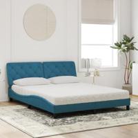 Bed met matras fluweel blauw 160x200 cm - thumbnail