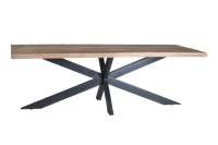 Sohome Eettafel 'Yannick Spider' Mangohout en staal, 240 x 100cm - thumbnail