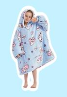 Draagbare deken met capuchon & mouwen - kind - olifanten - thumbnail