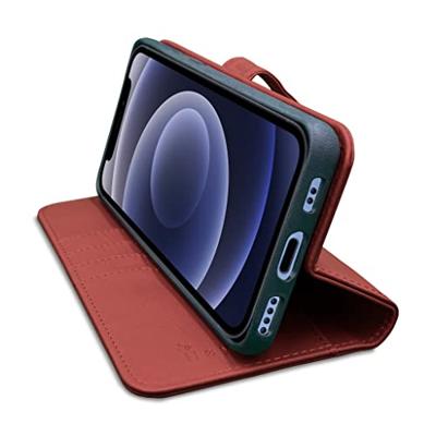 Høyde - Vegan lederen bookcase hoes - 100% Biologisch Afbreekbaar - iPhone 12 / 12 Pro - Rood Høyde - Vegan lederen bookcase hoes - 100% Biologisch Afbreekbaar - iPhone 12 / 12 Pro - Rood