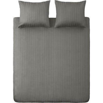 Ten Cate Katoen Satijnen Eenpersoons Dekbedovertrek Streep 200x200/220 cm Lichtgrijs Ten Cate Katoen Satijnen Eenpersoons Dekbedovertrek Streep 200x200/220 cm Lichtgrijs