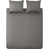 Ten Cate Katoen Satijnen Eenpersoons Dekbedovertrek Streep 200x200/220 cm Lichtgrijs - thumbnail