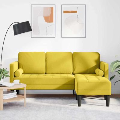 Bankstel Geel 173 x 131 x 67 cm Fluweel