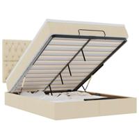 Ottoman bed met matras 140x200cm stof crèmekleurig - thumbnail