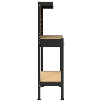 Werkbanken met lade Zwart 81 x 41 x 145 cm Bewerkt hout Werkbanken met lade Zwart 81 x 41 x 145 cm Bewerkt hout