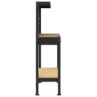 Werkbanken met lade Zwart 81 x 41 x 145 cm Bewerkt hout - thumbnail