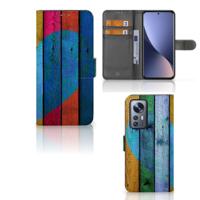 Xiaomi 12 Pro | Book Style Case | Wood Heart - Cadeau voor je Vriend | Portemonnee hoesje - thumbnail