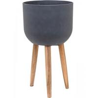 Refined Retro bloempot op poten 74x40cm donkergrijs - thumbnail