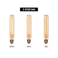 Lucide T32 - Filament lamp - Ø 3,2 cm - LED 3 StepDim (Memory) - E27 - 1x4,9W 2200K - Amber - thumbnail