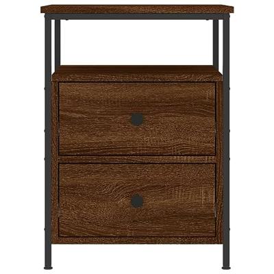 Nachtkastjes 2 st 44x45x60 cm bewerkt hout bruin eikenkleur