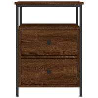 Nachtkastjes 2 st 44x45x60 cm bewerkt hout bruin eikenkleur - thumbnail