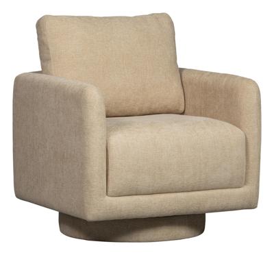WOOOD Draaifauteuil 'Oscar' Chenille, kleur Naturel WOOOD Draaifauteuil 'Oscar' Chenille, kleur Naturel