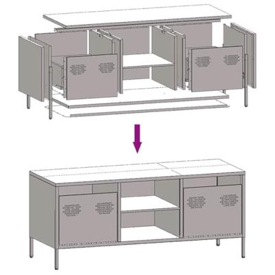 Tv-meubel 101,5x39x43,5 cm koudgewalst staal roze