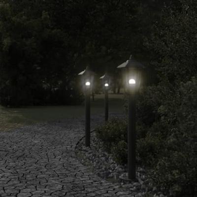 VidaXL Vloerlamp voor buiten 80 cm roestvrijstaal zwart VidaXL Vloerlamp voor buiten 80 cm roestvrijstaal zwart