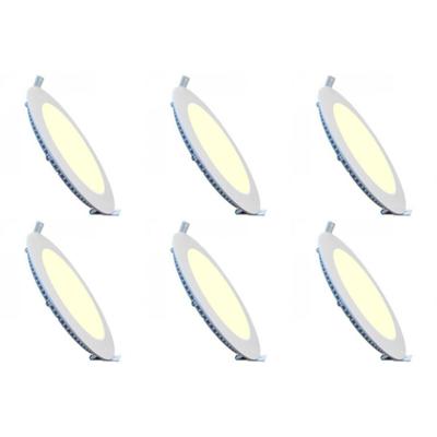 LED Downlight Set 6x 3W Dimbaar Ø83mm - Warm Wit 2700K - Mat Wit Aluminium