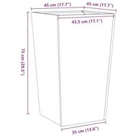 Plantenbak 45x45x75 cm staal olijfgroen - thumbnail
