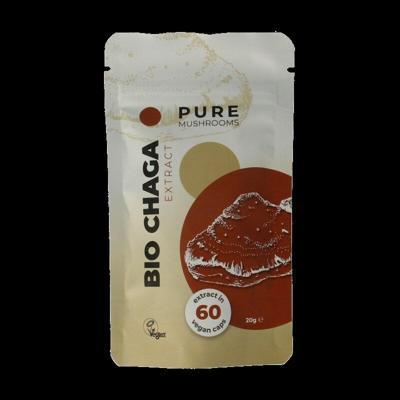 Pure Mushrooms Chaga paddenstoel extract bio 60 Vegetarische capsules