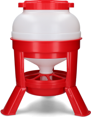 Pluimvee voertoren 20 l rood hopper op pootjes