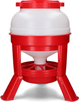 Pluimvee voertoren 20 l rood hopper op pootjes - thumbnail