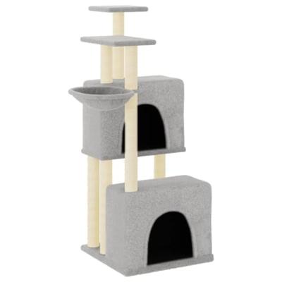 VidaXL Kattenmeubel met sisal krabpalen 122 cm lichtgrijs