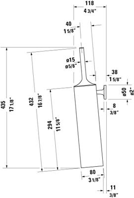 Duravit Starck T Borstelgarnituur - wandmodel - 43.5x8cm - chroom 0099461000 - thumbnail