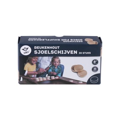 Set sjoelschijven groot, hol gedraaid, beukenhout