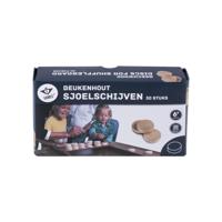 Set sjoelschijven groot, hol gedraaid, beukenhout - thumbnail