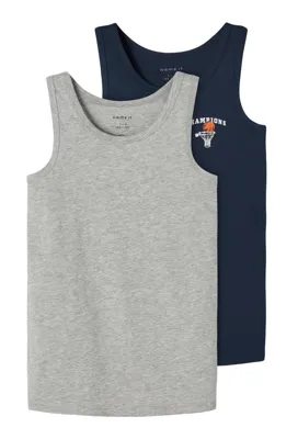 Name it jongens hemden 2-Pack - Dark Sapphire - Onderhemd kind