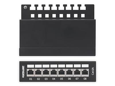 Intellinet 720908 8 poorten Patchpaneel 483 mm (19) CAT 6A Zwart Ingericht